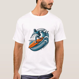 Surfen Oranje surfplank T-shirt