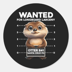 Surfen Otter 841 Gezocht voor Long Board Larceny F Ronde Sticker