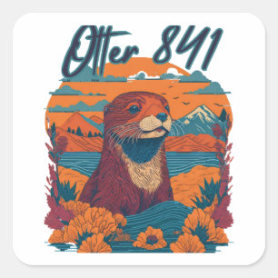 Surfen Otter 841 Otter My Way California Zee Otte Vierkante Sticker