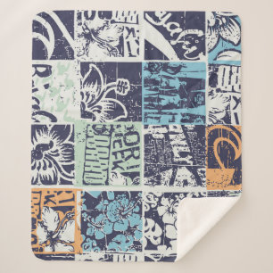 Surfen patchwork: grunge  patroon sherpa deken