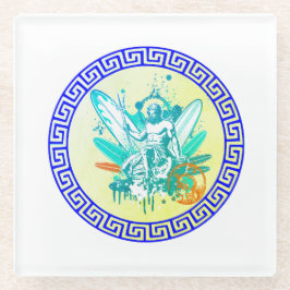 Surfen Poseidon Glazen Onderzetter