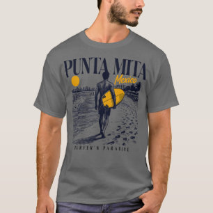 Surfen Punta Mita Mexico Retro Surfer Ske T-shirt