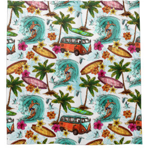 Surfen/Retro van Douchegordijn