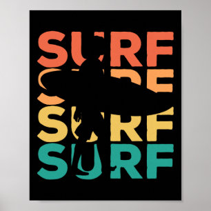 Surfen - Retro Vintage Surfen - Surfer Poster