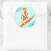 Surfen Ronde Sticker (Tas)