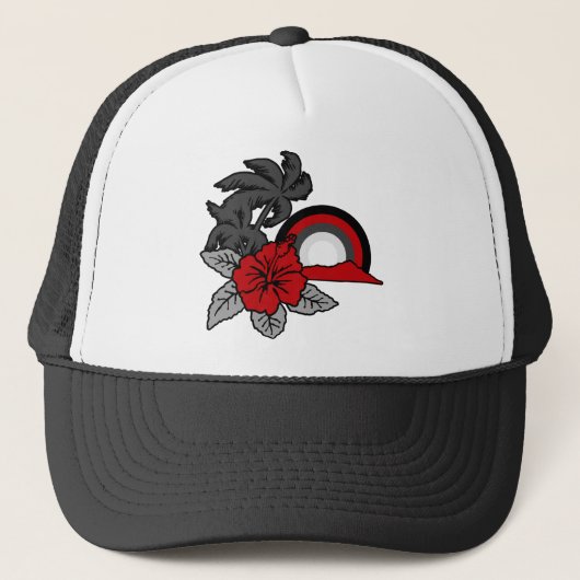 Surfen Safari Hawaiian Retro Trucker Hoed Trucker Pet (Voorkant)