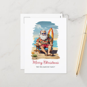 Surfen Santa Beach Kerstvakantie Kaart