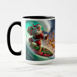 Surfen Santa Komt naar de stad Christmas Coffee Mo Mok