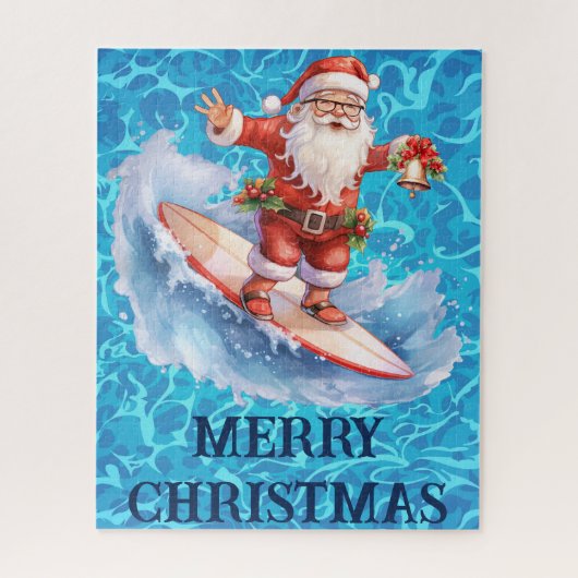 Surfen Santa Merry Kerstpuzzel Legpuzzel (Verticaal)