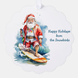 Surfen Santa Paper Ornament Kaart
