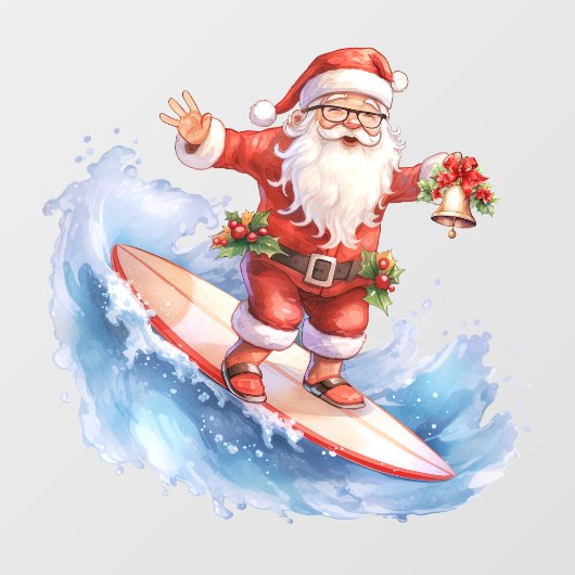 Surfen Santa Window Cling Raamsticker (Vel)