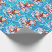 Surfen Santa Wrapping Papier (Hoek)