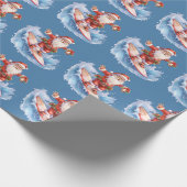 Surfen Santa Wrapping Papier (Hoek)