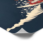 Surfen Santa Zomer Kerstmis Poster (Hoek)