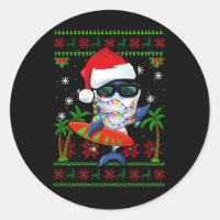 Surfen Shark Christmas Ugly Sweater Santa Hat Sha