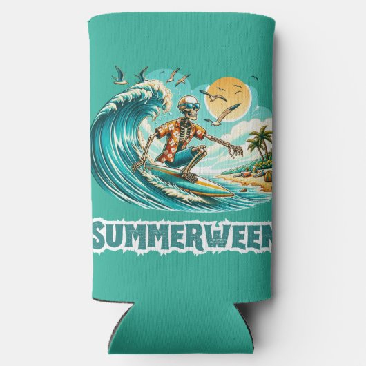 Surfen Skeleton Zomer Tussen Strand Vibes (Achterkant)