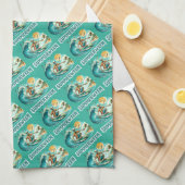 Surfen Skeleton Zomer Tussen Strand Vibes Theedoek (Quarter Fold)