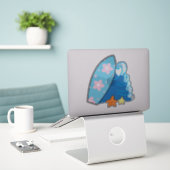 Surfen Sticker (Laptop op bureau)