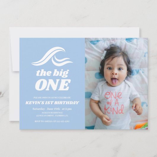 Surfen verjaardag, de grote foto kaart (Voorkant)