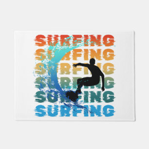 surfen zomer surfer strand surfen oceaan deurmat