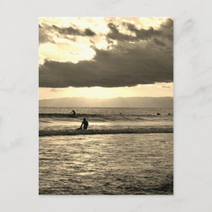 Surfen Zonsondergang: Shonan Kust, Japan Briefkaart