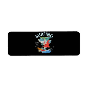 Surfen zorgt ervoor dat ik nat grappige haaienvinn etiket