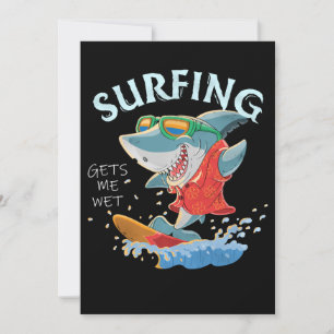 Surfen zorgt ervoor dat ik nat grappige haaienvinn feestdagenkaart