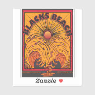 SURFEN ZWART STRAND SAN DIEGO CALIFORNIË STICKER