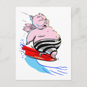 surfend Varken Briefkaart