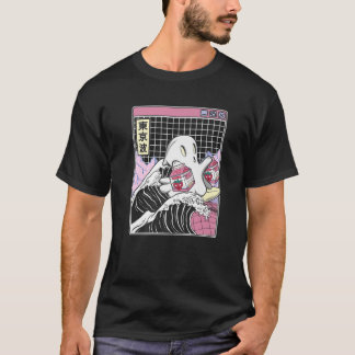 Surfende aardbeienmelkkartons Anime Kawaii T-shirt