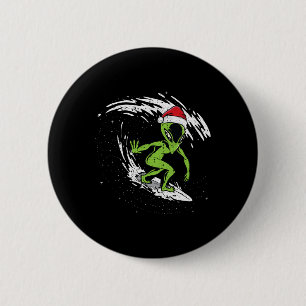 Surfende Alien Kerstmis In Juli Strand Zomer Vakan Ronde Button 5,7 Cm