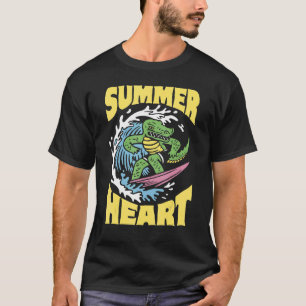 Surfende Alligator Summer Crocodile T-shirt
