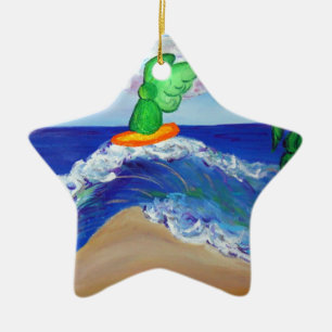 Surfende Angel Raphael Riding Healing Wave Ornamen Keramisch Ornament