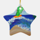 Surfende Angel Raphael Riding Healing Wave Ornamen Keramisch Ornament (Achterkant)