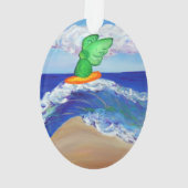 Surfende Angel Raphael Riding Healing Wave Ornamen Ornament (achterkant)