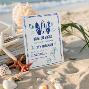 Surfende Baby, Beachy Baby aan Boord Douche Kaart