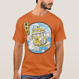 Surfende bananenkarton Japan Wave Kawaii Vapor T-shirt