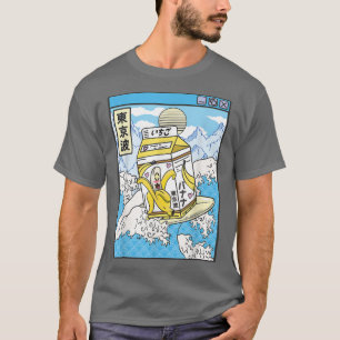 Surfende bananenmelk in Japan Waves Anime Kawaii v T-shirt