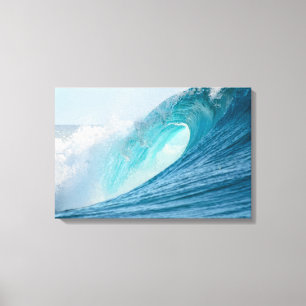 Surfende barrel wave brekende canvas print
