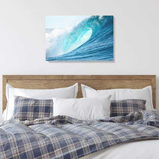 Surfende barrel wave brekende canvas print (Insitu (Slaapkamer))