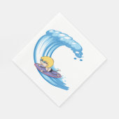 Surfende Boy Blue Wave Napkins Servet (Hoek)