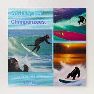 Surfende chimpansees, legpuzzel 