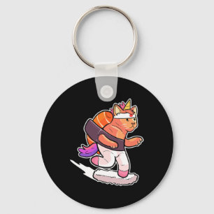 Surfende Eenhoorn Surfende Sushi Kat Anime Figuur Sleutelhanger