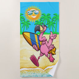 Surfende flamingo Beach Towel Strandlaken
