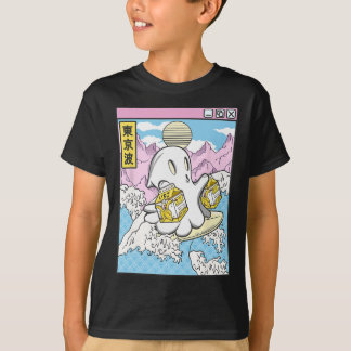 Surfende Geest Nana Melk Japanse Golven Kawaii Vap T-shirt