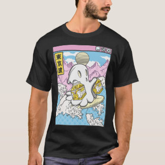 Surfende Geest Nana Melk Japanse Golven Kawaii Vap T-shirt