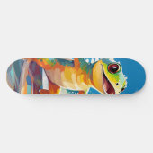 Surfende gekko die de golven berijdt skateboard (Horizontaal)