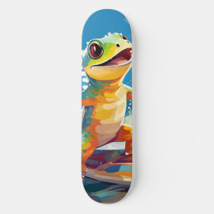 Surfende gekko die de golven berijdt skateboard