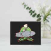 Surfende Halloween Skeleton Briefkaart (Staand voorkant)