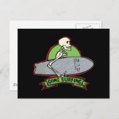 Surfende Halloween Skeleton Briefkaart (Voorkant / Achterkant)